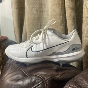 Nike White and Gray Sports Sneakers
